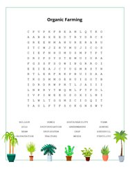 Organic Farming Word Search Puzzle