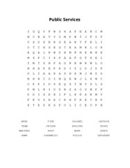 Public Services Word Search Puzzle