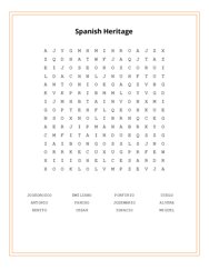 Spanish Heritage Word Search Puzzle