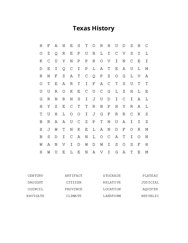 Texas History Word Scramble Puzzle