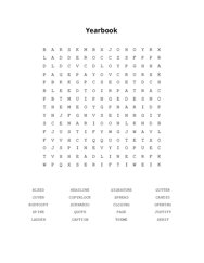 Yearbook Word Search Puzzle