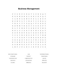Business Management Word Scramble Puzzle