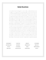 Daily Routines Word Search Puzzle