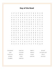 Day of the Dead Word Search Puzzle