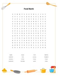 Food Bank Word Scramble Puzzle