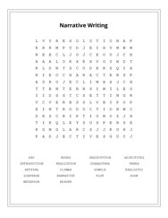 Narrative Writing Word Search Puzzle