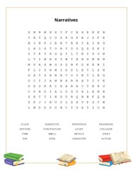 Narratives Word Search Puzzle