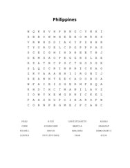 Philippines Word Scramble Puzzle