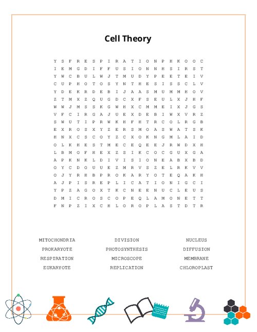 Cell Theory Word Search Puzzle