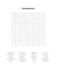 Development Word Scramble Puzzle