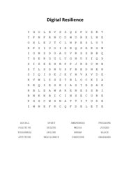 Digital Resilience Word Scramble Puzzle