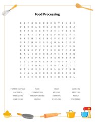 Food Processing Word Search Puzzle