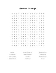 Gaseous Exchange Word Scramble Puzzle