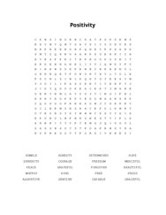 Positivity Word Search Puzzle