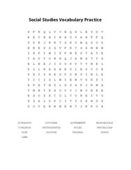 Social Studies Vocabulary Practice Word Scramble Puzzle