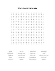 Work Health & Safety Word Scramble Puzzle