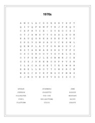 1970s Word Scramble Puzzle