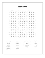Appearance Word Scramble Puzzle