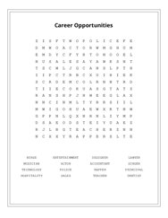 Career Opportunities Word Scramble Puzzle