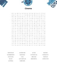 Cinema Word Scramble Puzzle