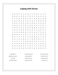 Coping with Stress Word Scramble Puzzle