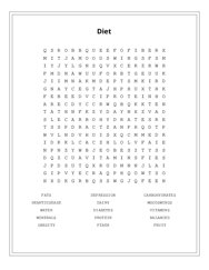 Diet Word Scramble Puzzle