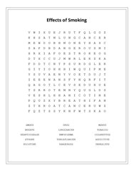Effects of Smoking Word Search Puzzle
