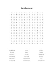 Employment Word Scramble Puzzle