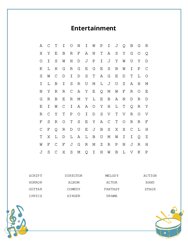 Entertainment Word Scramble Puzzle