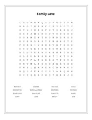 Family Love Word Scramble Puzzle