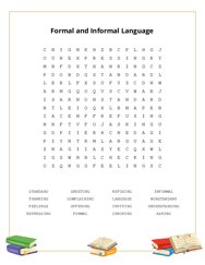Formal and Informal Language Word Scramble Puzzle