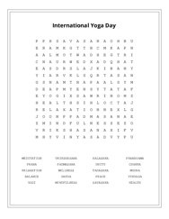 International Yoga Day Word Scramble Puzzle