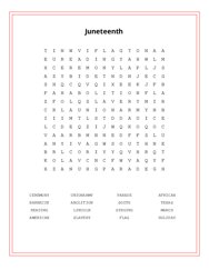Juneteenth Word Scramble Puzzle