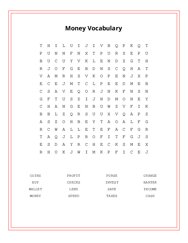 Money Vocabulary Word Scramble Puzzle