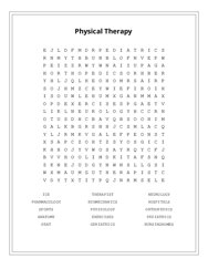 Physical Therapy Word Scramble Puzzle