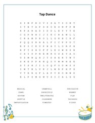 Tap Dance Word Scramble Puzzle