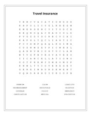 Travel Insurance Word Scramble Puzzle