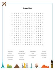 Travelling Word Search Puzzle