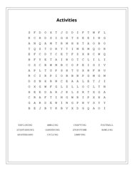 Activities Word Scramble Puzzle