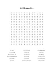 Cell Organelles Word Scramble Puzzle