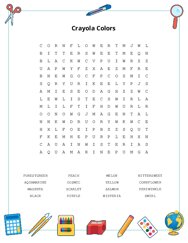 Crayola Colors Word Scramble Puzzle