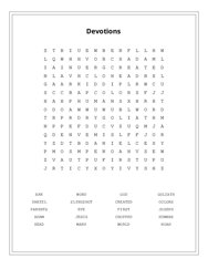 Devotions Word Search Puzzle