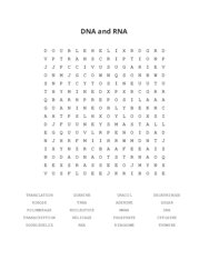 DNA and RNA Word Scramble Puzzle