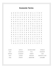 Economic Terms Word Scramble Puzzle