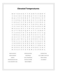 Elevated Temperatures Word Search Puzzle