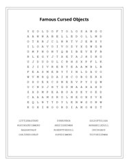 Famous Cursed Objects Word Scramble Puzzle