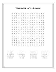 Ghost-Hunting Equipment Word Scramble Puzzle
