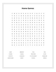 Home Games Word Scramble Puzzle