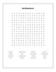 Architecture Word Scramble Puzzle