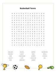 Basketball Terms Word Scramble Puzzle